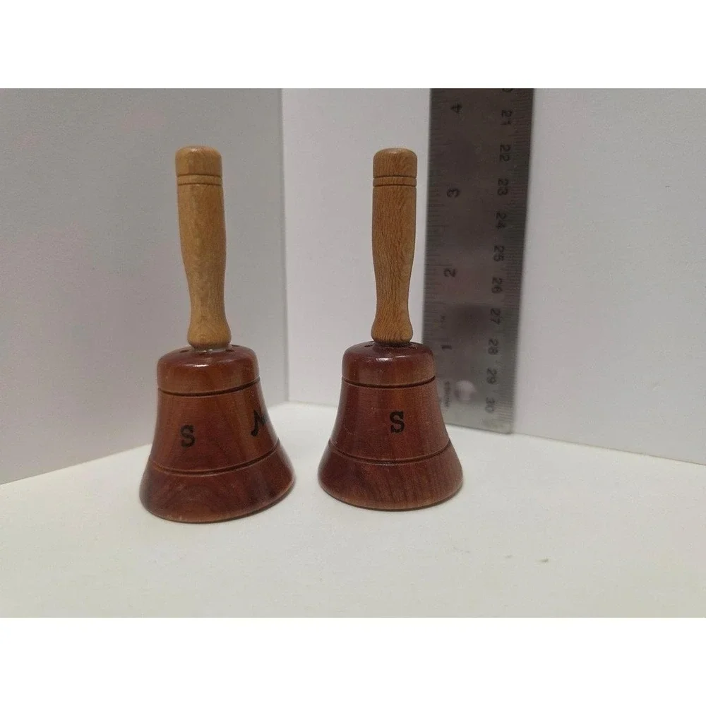 vintage wooden bell-shaped salt and pepper shaker souvenirs from Natural Bridge